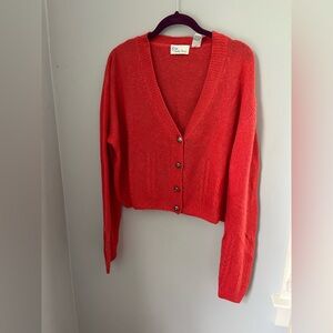 belle fleur, Women’s light sweater,‎ cropped Boxi button from long sleeve v-neck